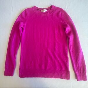 Boden 100% Cashmere Sweater S Hot Pink Classic Knit Pullover Luxury Barbiecore